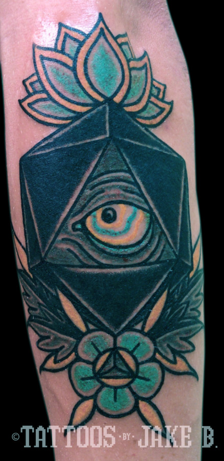 traditional style d20 eye tattoo tattoos by jake b traditional style d20 eye tattoo tattoos by jake b