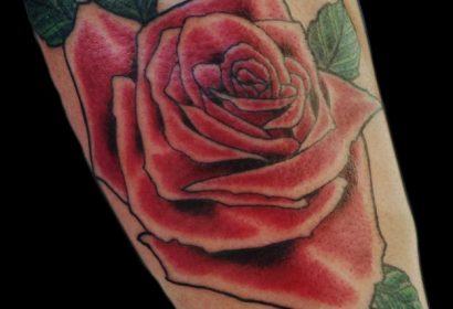 red rose tattoo by Jake B