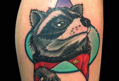 Ryker Raccoon tattoo by Jake B