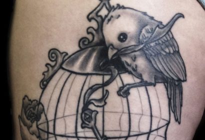 birdcage tattoo by Jake B