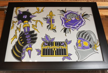 Dungeons & Dragons Tattoo Flash (Purple)