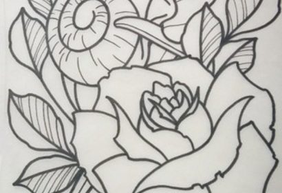 snail rose tattoo