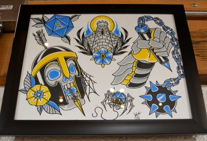 Dungeons & Dragons Tattoo Flash (Blue)