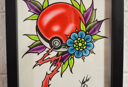pokeball watercolor painting