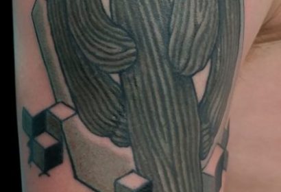 geometric cactus tattoo