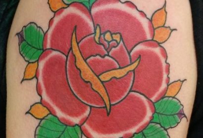traditional rose tattoo