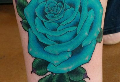 blue rose tattoo by Jake B