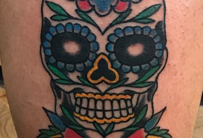 sugar skull tattoo by Jake B