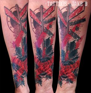 trash polka tattoo