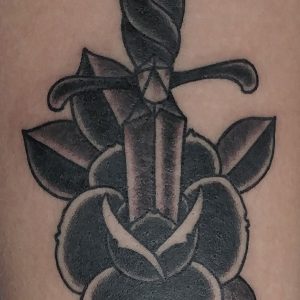 rose dagger tattoo featured