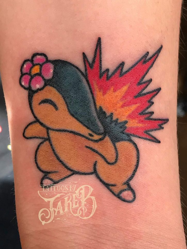 Traditional Pokemon Cyndaquil Tattoo - Tattoos By Jake B