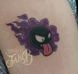 traditional pokemon gastly tattoo by Jake B