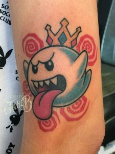 mario king boo tattoo by Jake B