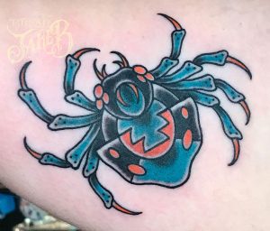 traditional southwest spider tattoo by Jake B