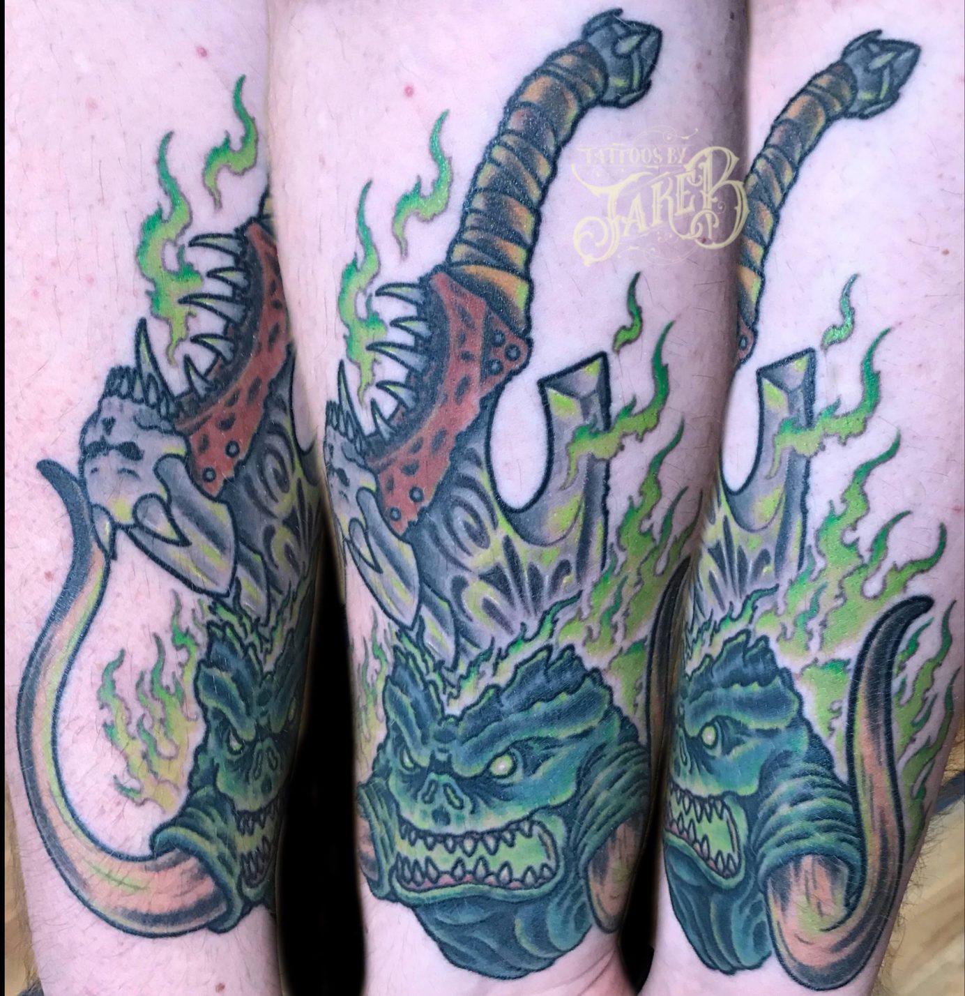 world of warcraft horde axe tattoo by Jake B