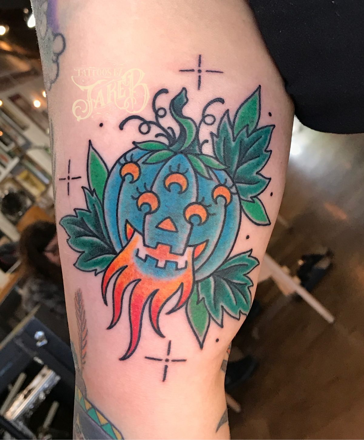 jack o'lantern tattoo tattoo by Jake B