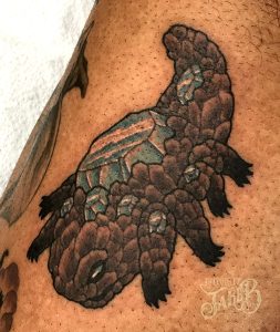 crystal lizard tattoo by Jake B