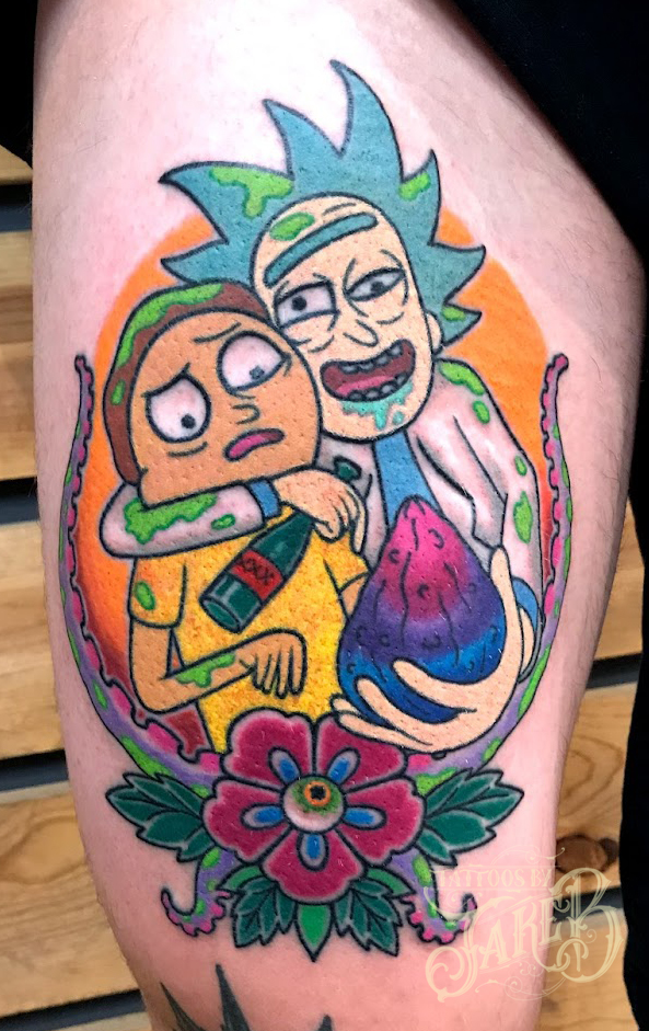 rick and morty tattoo by Jake B