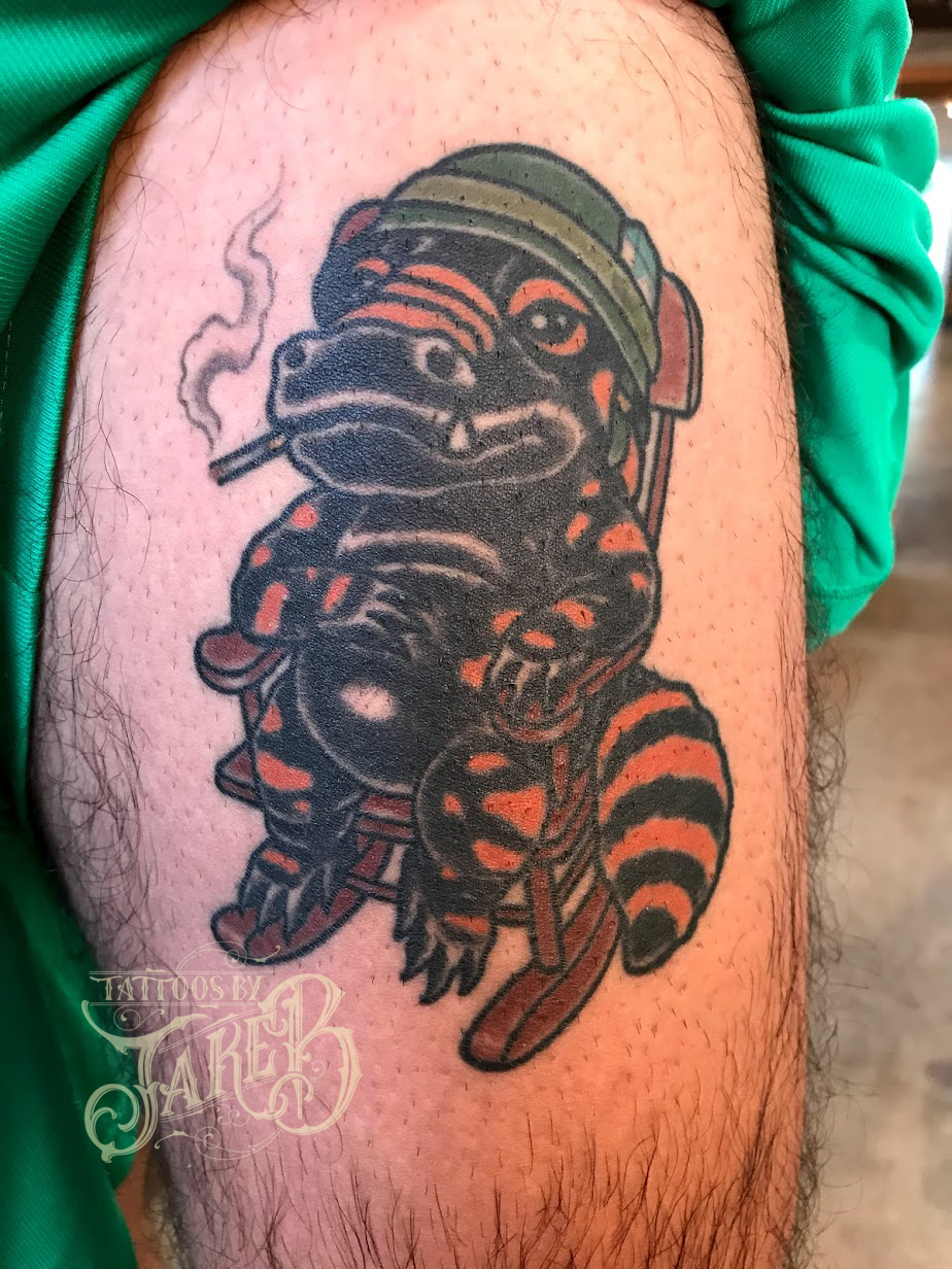 Gila Monster Rocking Chair Tattoo - Tattoos by Jake B