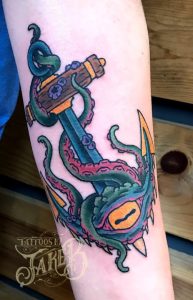 weird anchor tattoo by Jake B