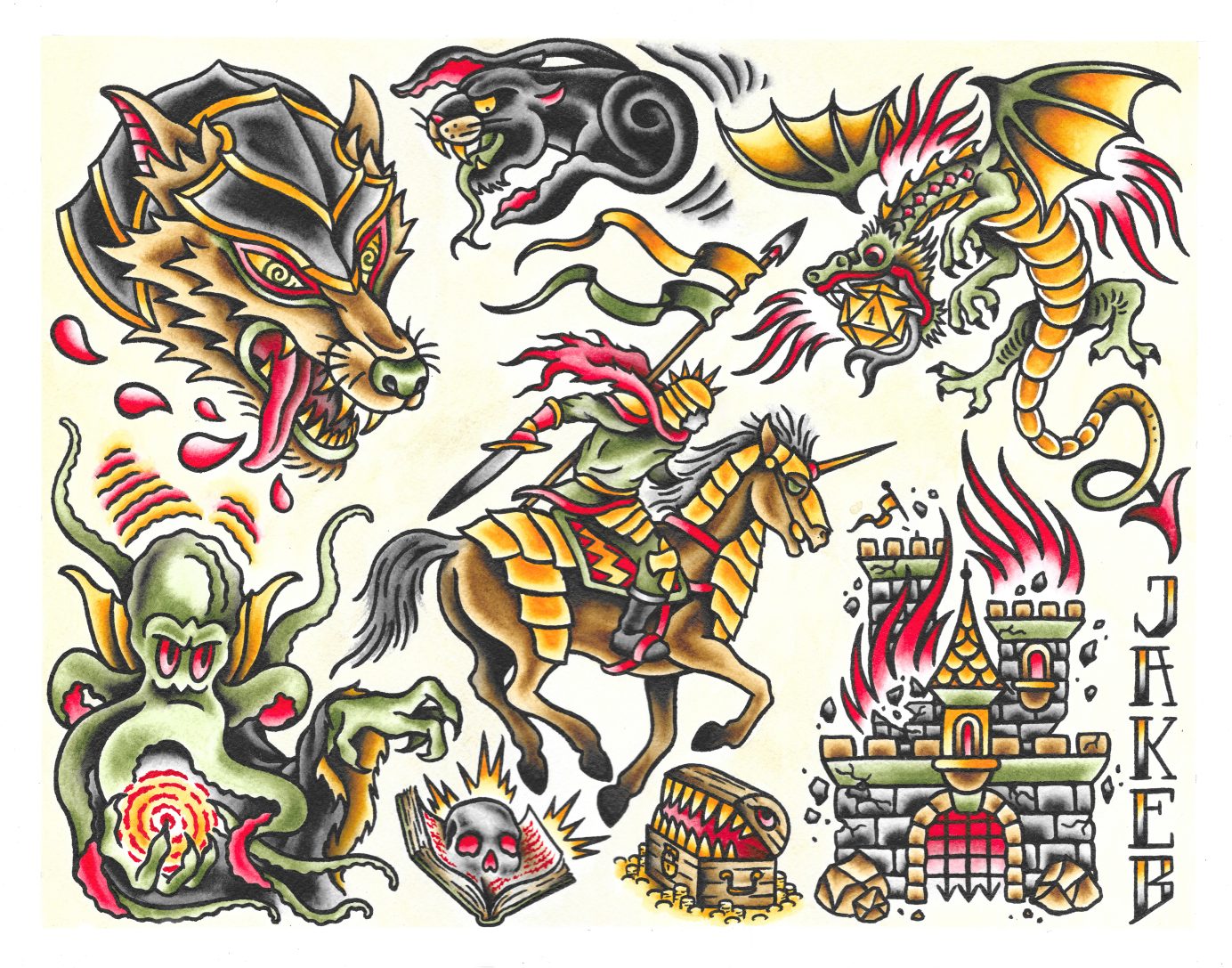 Dungeons and Dragons Flash Sheet Painting by Jake B