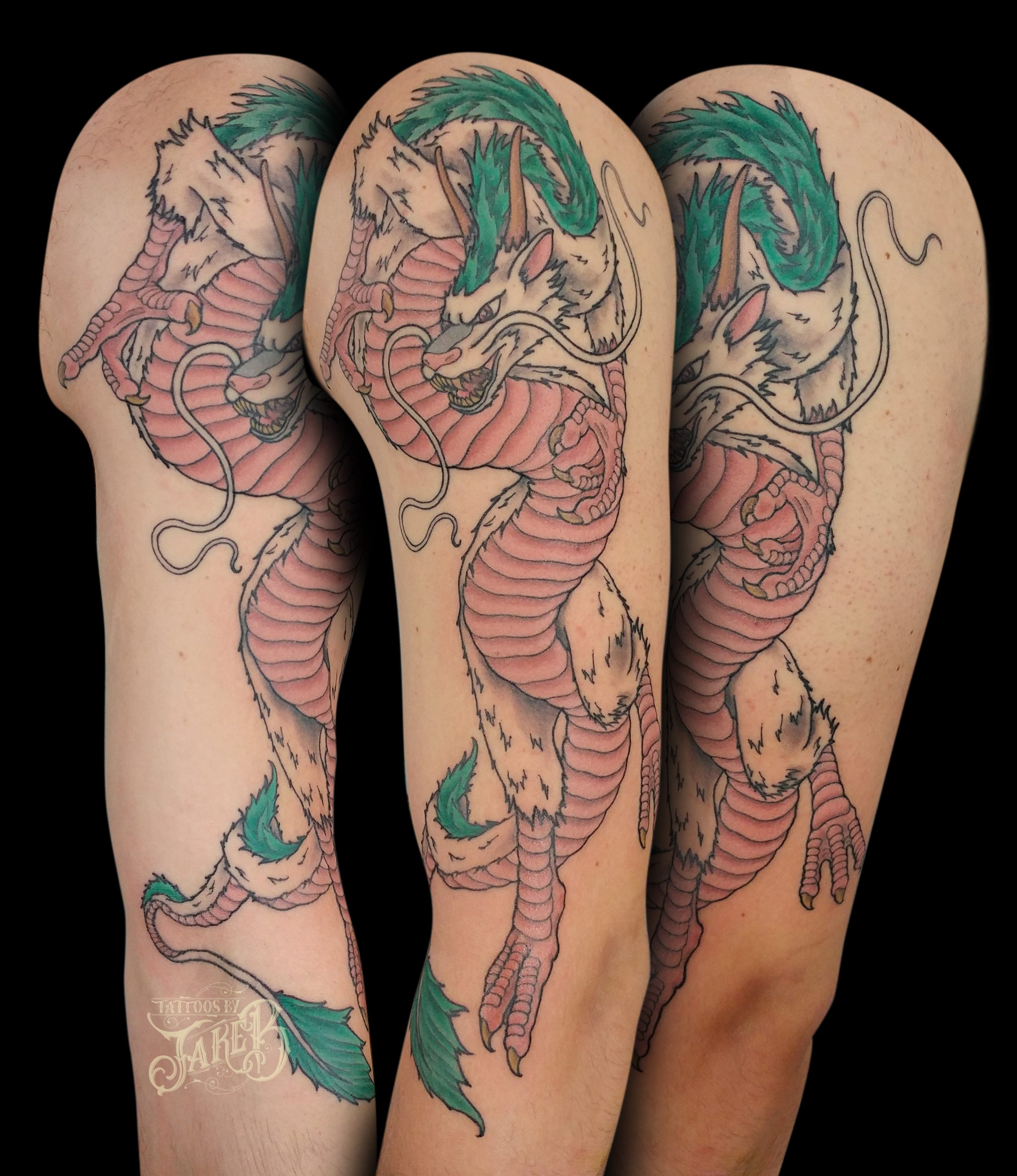 spirited away haku dragon tattoo by Jake B