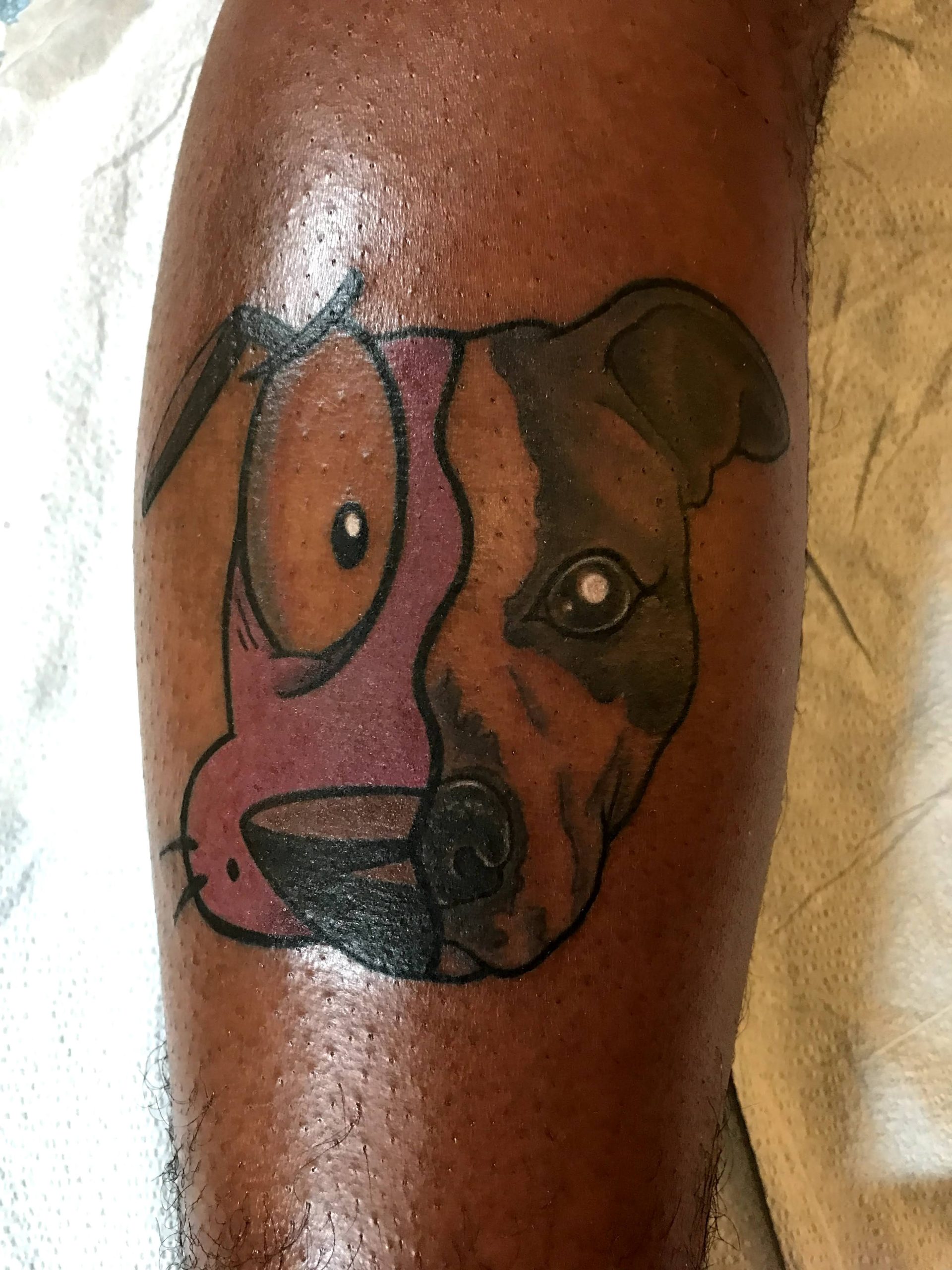 courage the cowardly dog memorial tattoo by Jake B