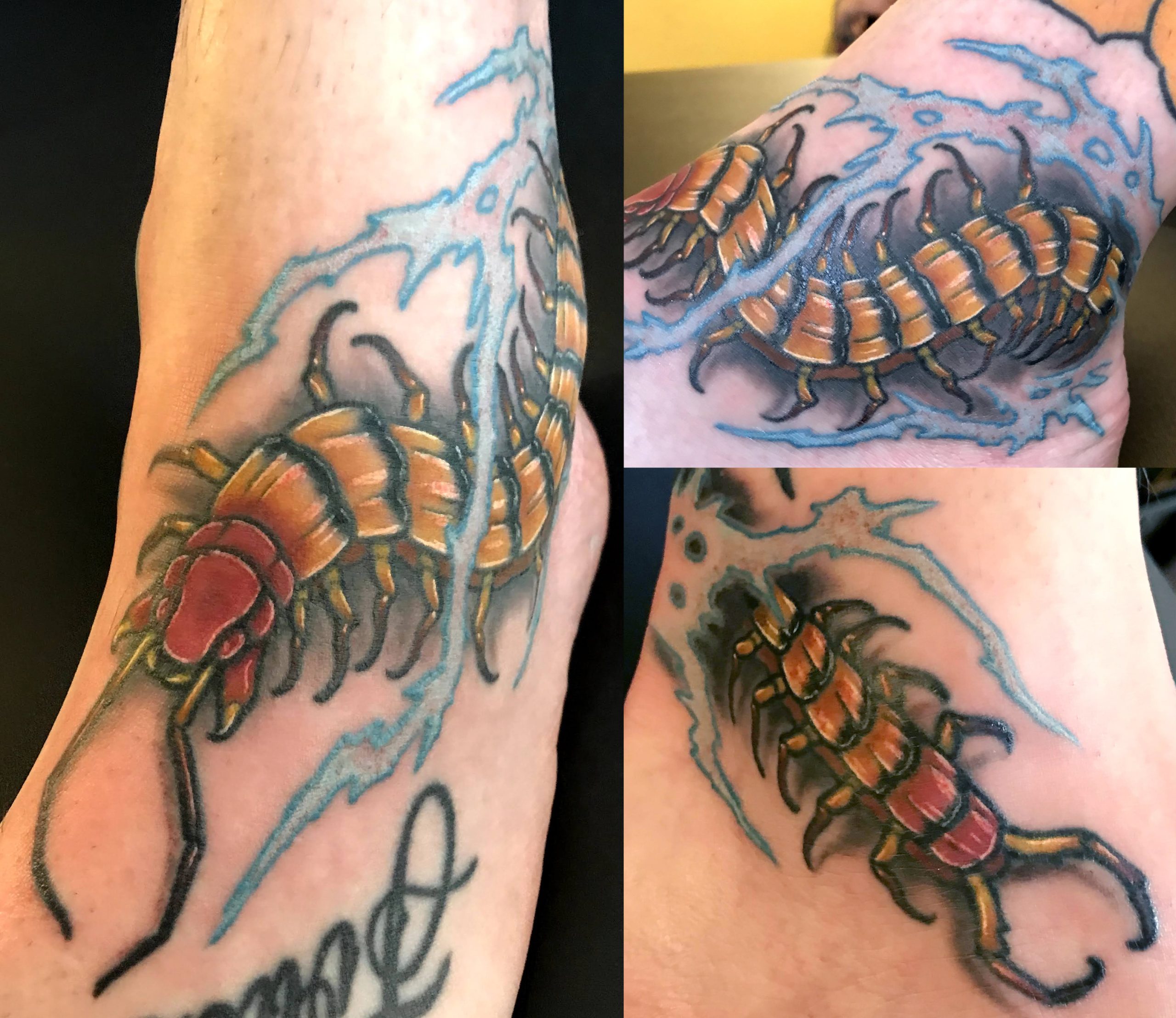 centipede tattoo by Jake B