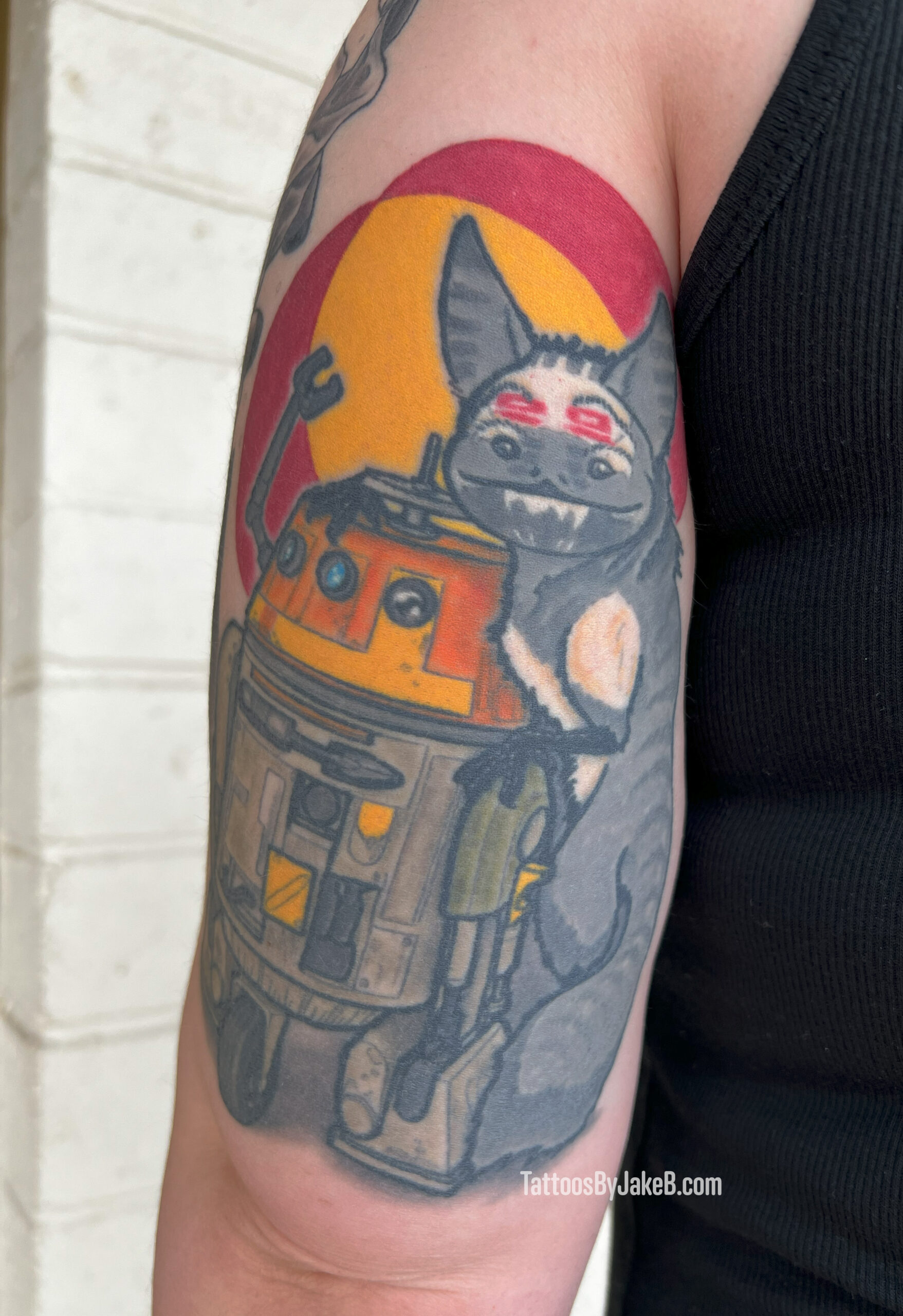 star wars rebels chopper and loth cat tattoo by Jake B