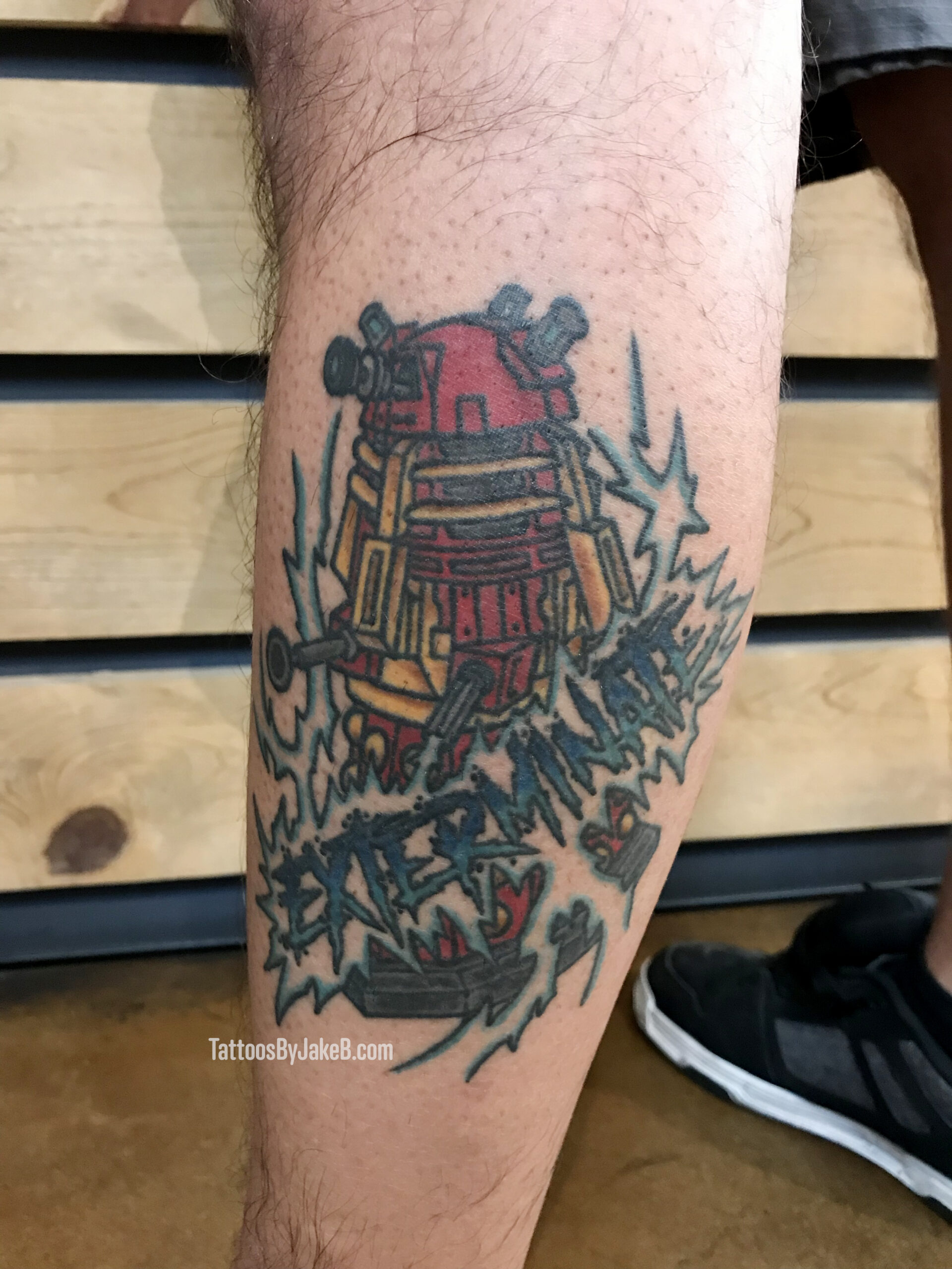 Traditional Dalek Doctor Who tattoo by Jake B