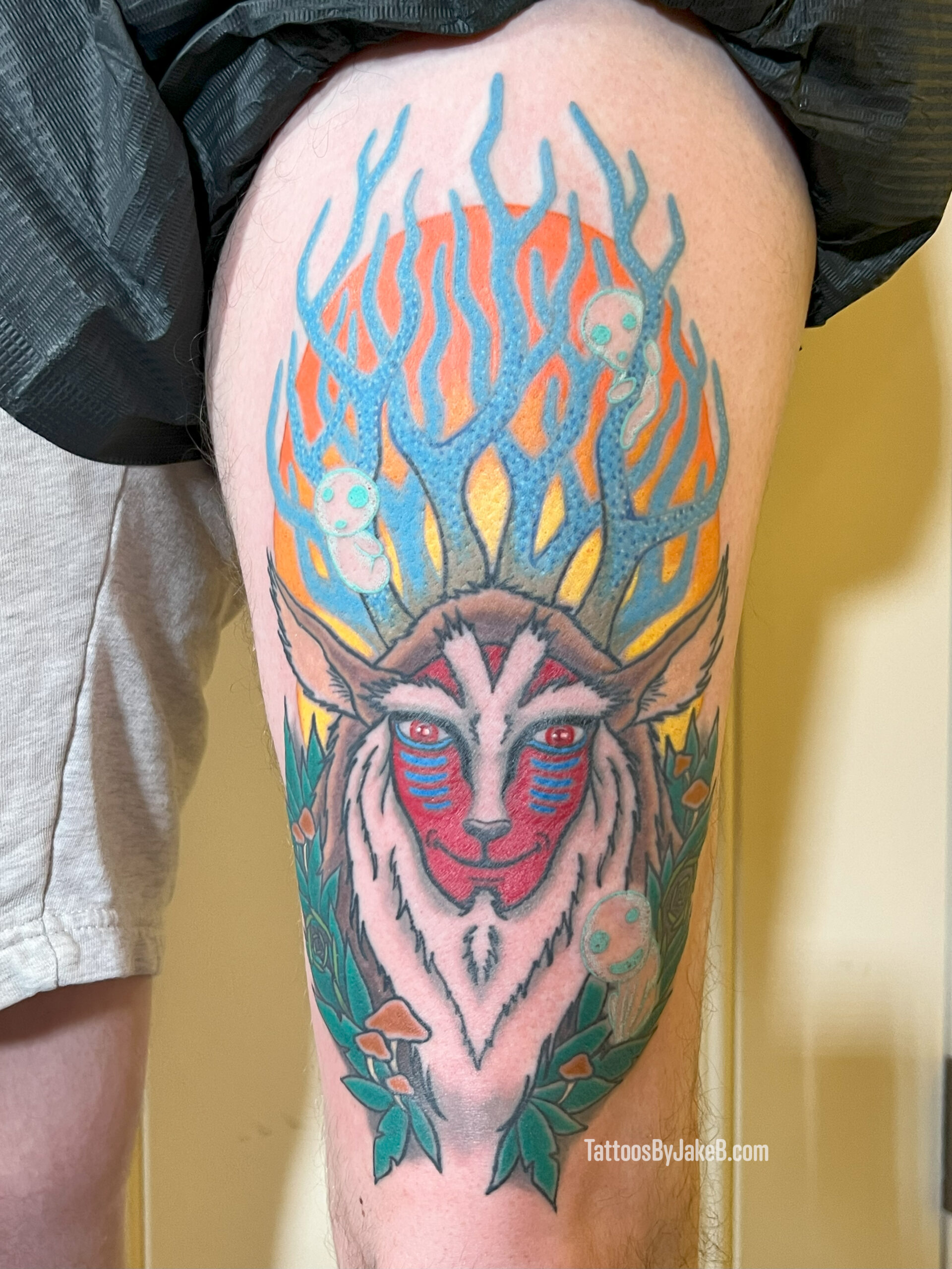 Princess Mononoke forest spirit tattoo by Jake B