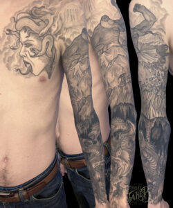 Greco Roman Sleeve tattoo by Jake B