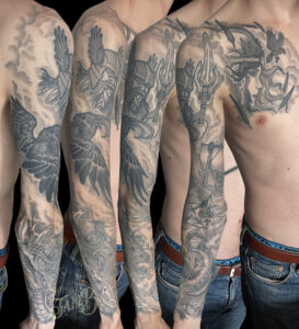 Norse Sleeve tattoo by Jake B